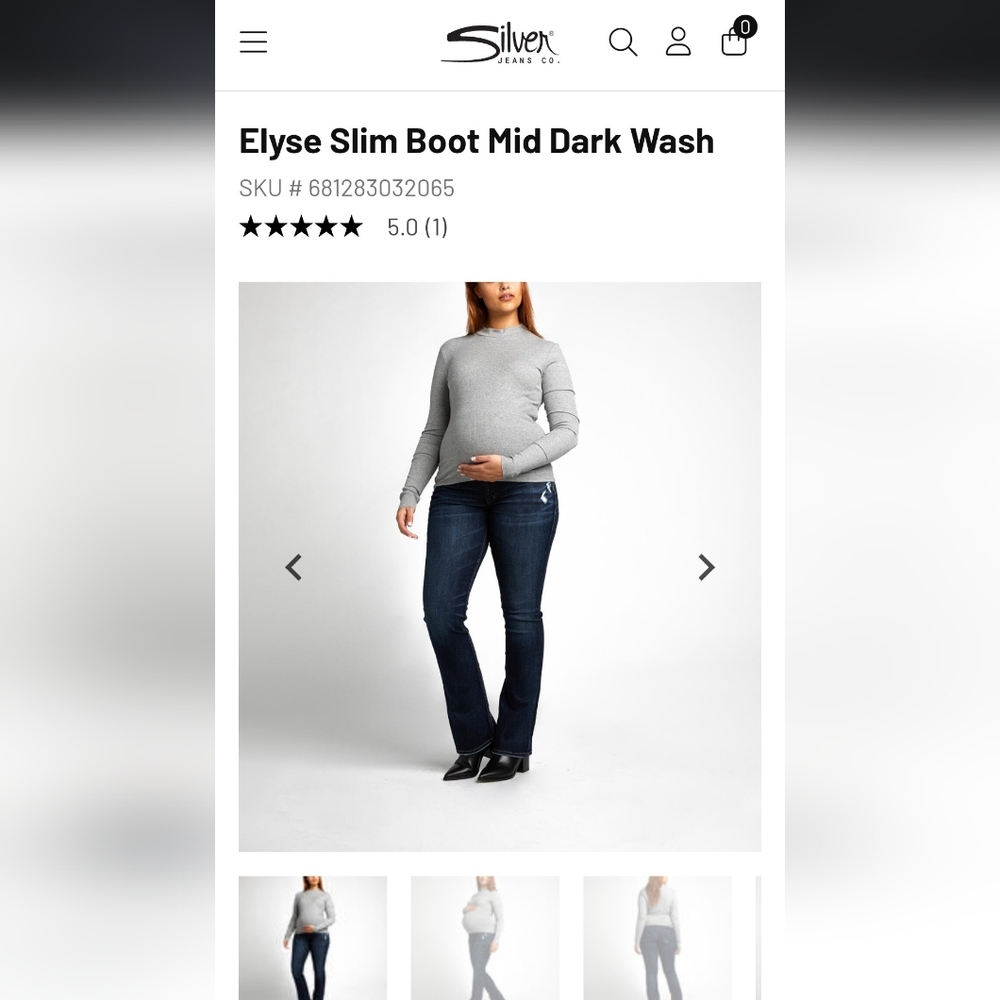 Silver Jeans Co. Elyse Slim Bootcut Maternity Jeans